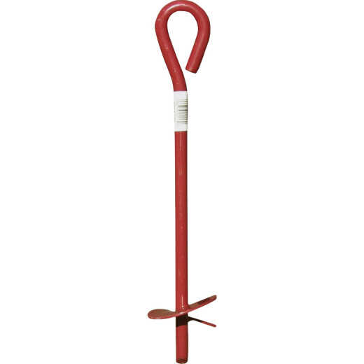 Midwest Air Tech 3 In. x 15 In. Red Steel Screw-In Earth Anchor