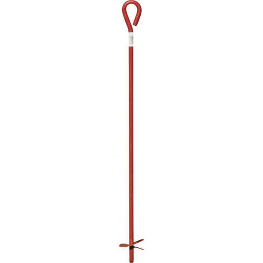 Midwest Air Tech 3 In. x 30 In. Red Steel Screw-In Earth Anchor