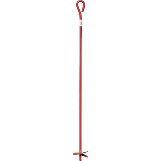 Midwest Air Tech 4 In. x 40 In. Red Steel Screw-In Earth Anchor