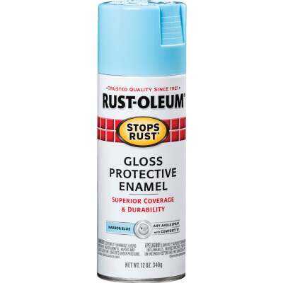Rust-Oleum Stops Rust Harbor Blue Gloss 12 Oz. Anti-Rust Spray Paint