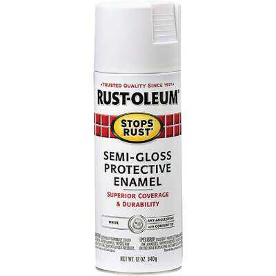Rust-Oleum Stops Rust Semi-Gloss White 12 Oz. Anti-Rust Spray Paint